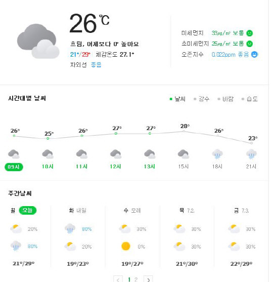 오후부터 전국 장맛비